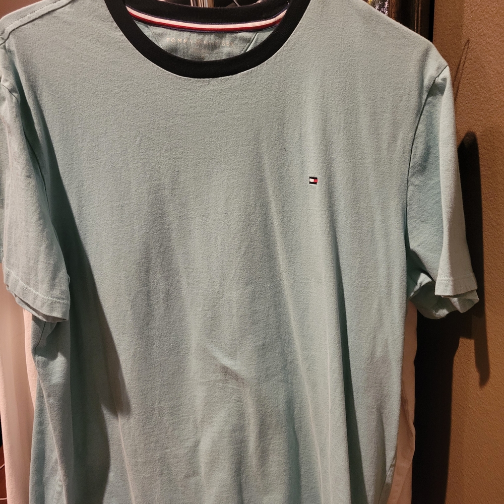 Men's Light Blue With Navy Collar T-Shirt
